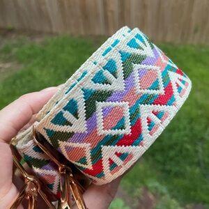 Camera/Guitar Strap- Colorful Geometric Patterned Strap for Bags/Totes NWOT